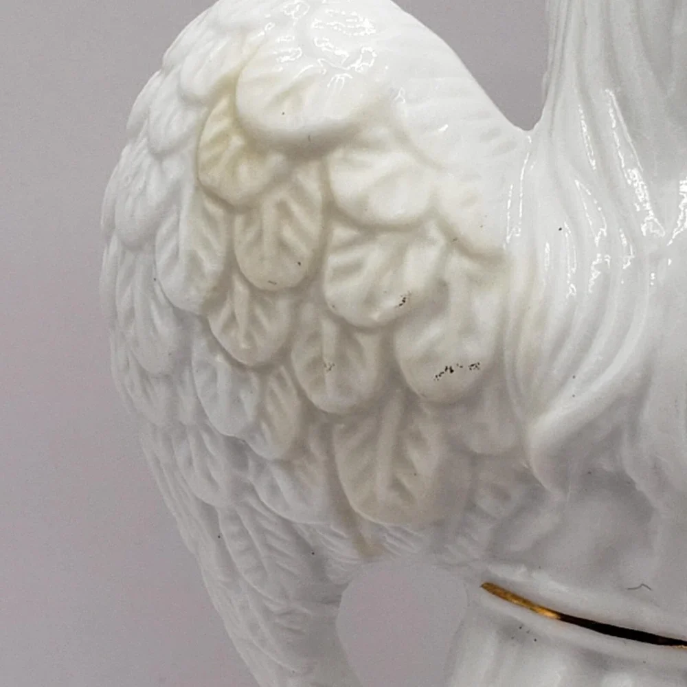 Angel Holding A Book or Hymnal Statue Figurine White Porcelain with Gold Trim
